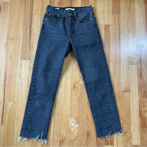 Levi’s Black Wash wedgie straight button fly jeans 24 - Picture 3 of 9